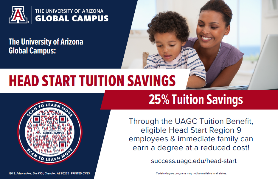 The University of Arizona Global Campus: Head Start Tuition Savings - 25% Tuition Savings